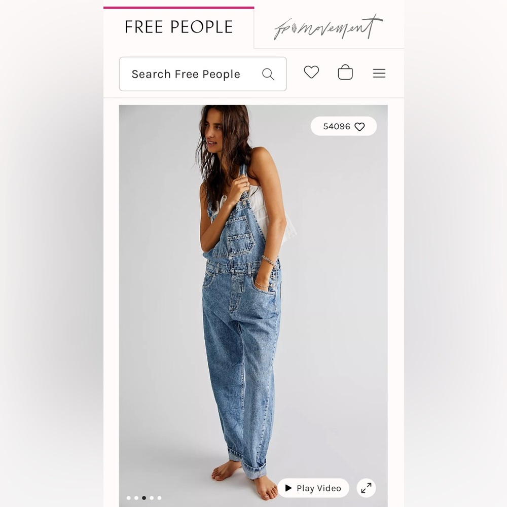 We The Free - Free People Ziggy Overalls in Powder Blue Size Large